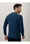 Solid Brand Logo Print Regular Fit Teal Henley Neck T-shirt - 3