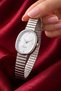Pearly Silver Color Oval Case Dial Luxury Women's Watch / Minimal Vintage Luxury Women's Watch - 4