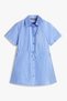 Blue Girl Child Poplin Striped Shirt Dress - 2