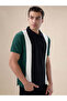 Colorblock Textured Regular Fit Black Polo T-shirt - 6