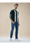 Cut & Sew Regular Fit Teal Polo T-shirt - 5