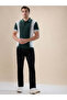 Striped Regular Fit Bottle Green Polo T-shirt - 5