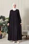 Shirred Robadan Buttoned Front Viscose Fabric Tesseture Clothing Mother Dress Prayer Dress