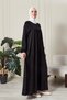 Shirred Robadan Buttoned Front Viscose Fabric Tesseture Clothing Mother Dress Prayer Dress - 4