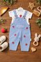 Çilek Patterned Denim Denim Baby Girl Holiday Salopet Bahçıvan 6-9Months, 9-12Months, 12-18Months, 18-24Months - 3