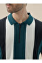 Cut & Sew Regular Fit Teal Polo T-shirt - 4