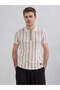 Striped Regular Fit Off-White Polo Collared T-shirt
