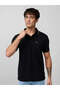Solid Black Tipping Collar Polo T-shirt