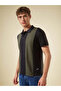 Olive Black Cut & Sew Panel Regular Fit Polo T-shirt - 2