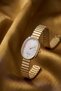 Pearly Gold Color Oval Case Dial Luxury Women's Watch / Minimal Vintage Luxury Women's Watch - 7