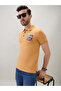 Puff Graphic Back Print Gold Polo T-shirt - 6