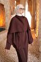 Brown Shawl Detailed Tunic Trouser Suit - 4