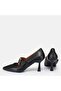Large Size Stiletto Genuine Leather De Leather 1-42-43-44-Black Leather - 3