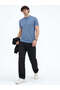 Solid Henley Neck Regular Fit Slate Blue T-shirt - 5