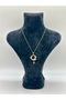 Zircon Stone Moon and Star Heart Design Stainless Steel Necklace - 2