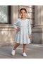 Girls Green Striped Tiered Dress - 5