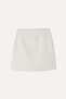 Women's Ecru Tweed Mini Skirt - 5