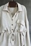 Linen Textured Gold Button Detailed Shirt and Pants Set 51311 - 4