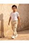 Boys Cream Knitted Denim Cargo Joggers - 4