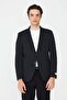 Black Slim Fit Classic Collar Men's Sports Blazer Jacket