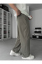 Khaki Washed Stretch Fabric Baggy Pants Jj-139 - 3