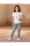 Girls White Flamingo Placement Print T-Shirt - 5