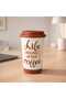 Kitchen Life Ceramic Mug - White / Brown - 400 ml
