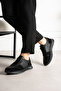 Nexon Genuine Leather Men's Lace-Up Comfort Sole Casual Black Sneakers - 4