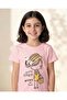 Girls Light Pink Placement Print T-Shirt - 4