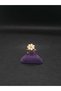 White Flower Model Steel Children's Ring with Enamel Embroidery, Yellow Gold Color Plated, Adjustable Size - 7