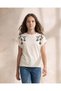 Senior Girls Cream Embroidered Extended Sleeve Top
