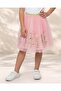 Girls Pink Embroidered Mesh Skirt