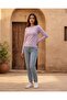 Women Lilac Long Sleeve Crew Neck T-Shirt - 5