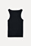 Women's Red Fitted Crew Neck Sleeveless T-Shirt - 2