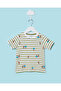 Infant Boys Cream Bear On Cycle Allover Print T-Shirt