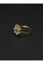 White Flower Model Steel Children's Ring with Enamel Embroidery, Yellow Gold Color Plated, Adjustable Size - 4