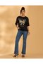 Women Black Placement Print Oversized T-Shirt - 2