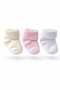 Baby Socks Set of 6 Cotton 0-6 Months - Pink Socks - Pink Ecru White - 3