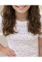 Girls White Floral Print Top - 4