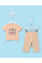 Infant Girls Peach Printed 2 Piece Set