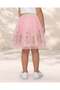 Girls Pink Embroidered Mesh Skirt - 3