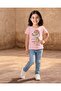Girls Light Pink Placement Print T-Shirt - 5