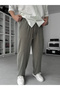 Khaki Washed Stretch Fabric Baggy Pants Jj-139 - 2