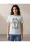 Women Mint Garfield Graphic Oversized T Shirt