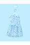 Infant Girls Blue Printed Dress - 2