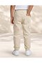 Boys Cream Knitted Denim Cargo Joggers - 2