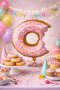 Donut Shaped Foil Balloon – Birthday and Party Decoration Balloon