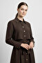 Shirt Detail Belted Dress-Bitter Coffee Bitter Coffee - 4