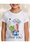 Girls White Printed T-Shirt - 4