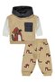 Hooded Jacket with Pockets 6-18 Months Set - Brown
